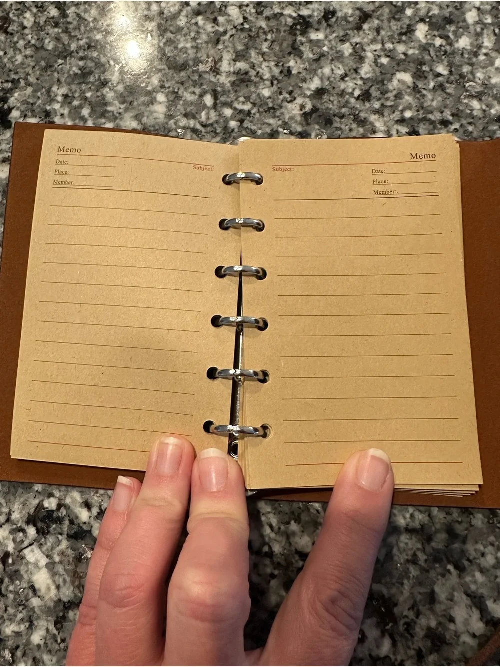 Tree-Embossed Journal with Leaf Charm - Brown